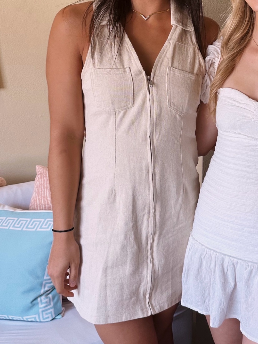 Vici Entro Pretty Vibes Cotton Collared Mini Dress Size Large